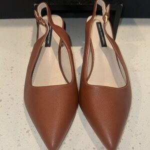 French‎ Connection Brown Slingback Flats